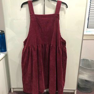 SHEIN Pocket Front Cord Overall Dress. Size Large.